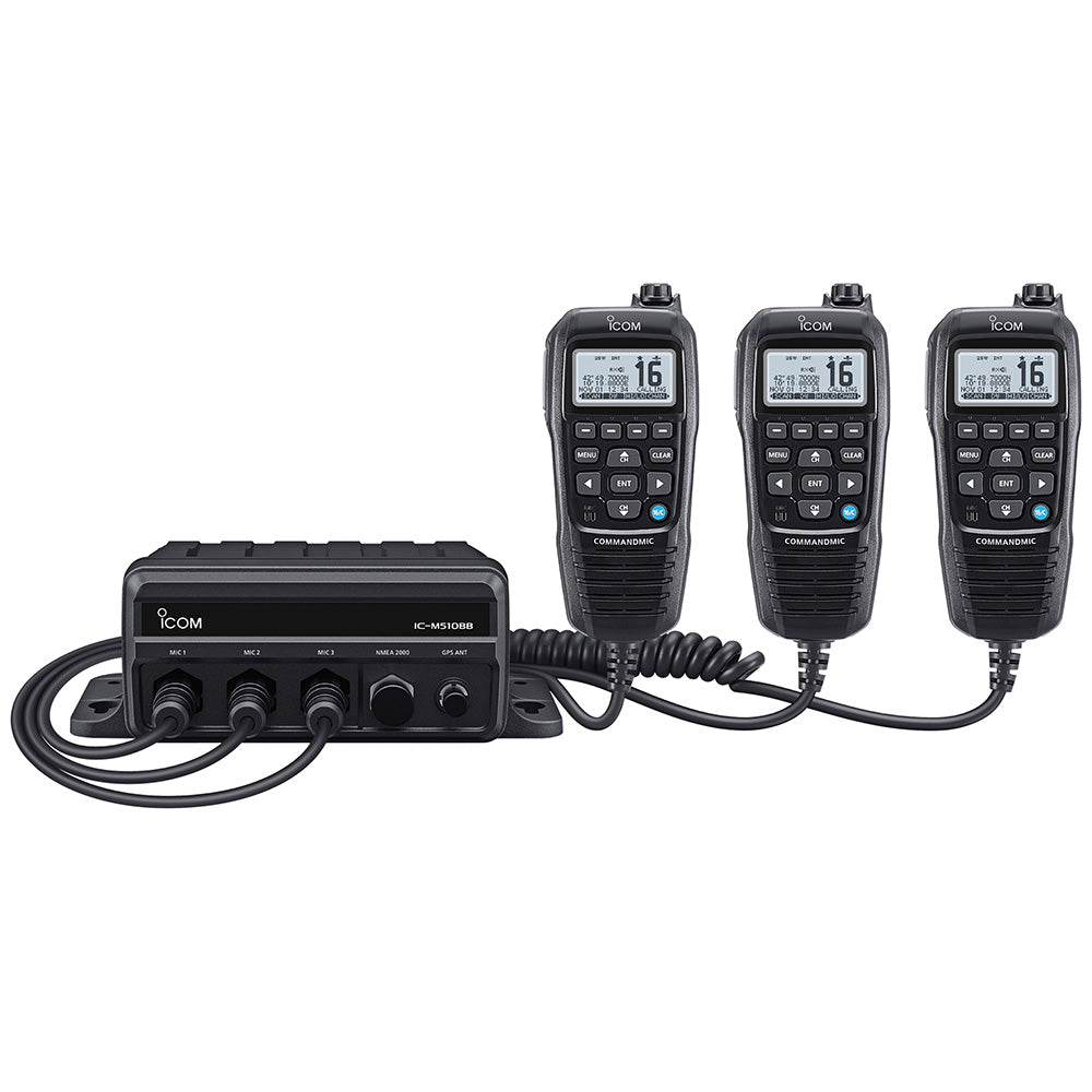 Icom M510BB 21 Black Box VHF w/Black Command Mic  3 Command Mic Ports [M510BB 21]