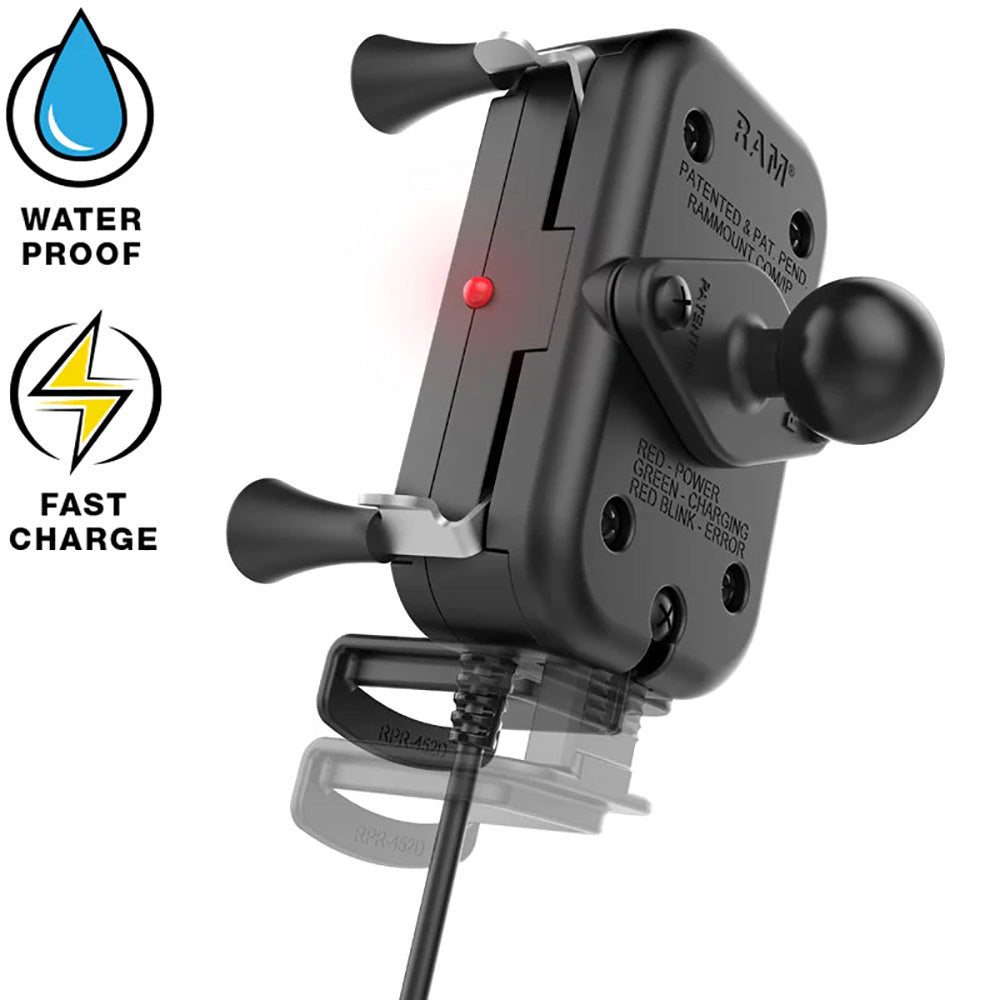 RAM Mount Tough-Charge w/X-Grip 15W Waterproof Wireless Charging Holder [RAM-HOL-UN12WB-1]