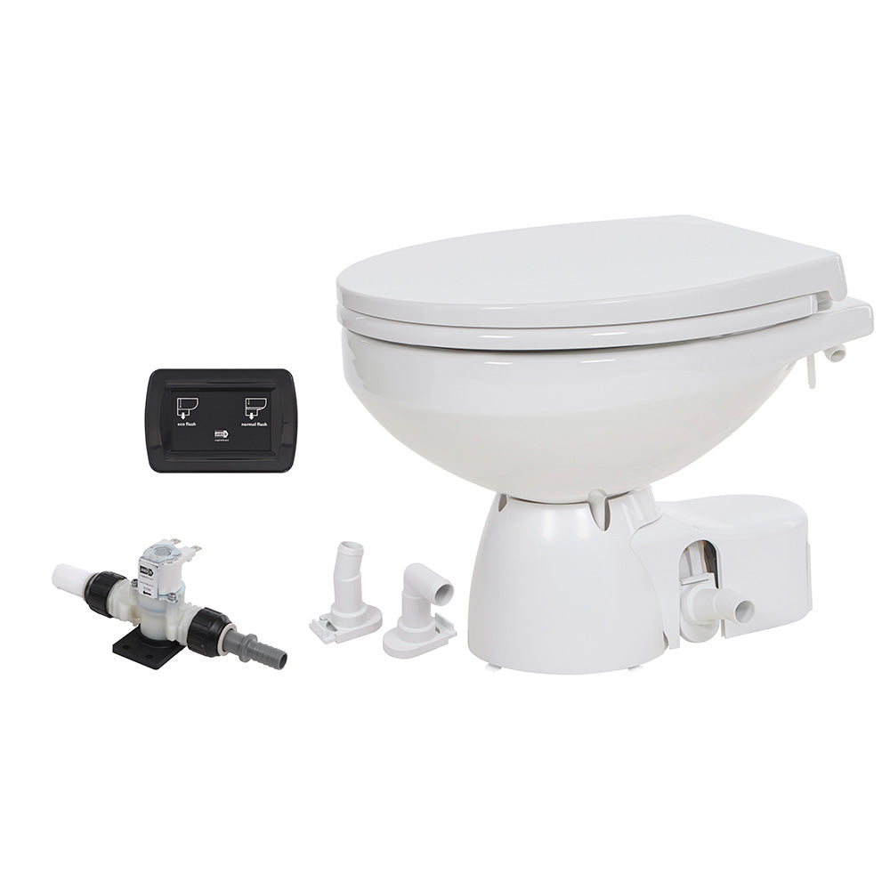 Jabsco Quiet Flush E2 Fresh Water Toilet Regular Bowl - 12V  Soft Close Lid [38045-4192RSP]