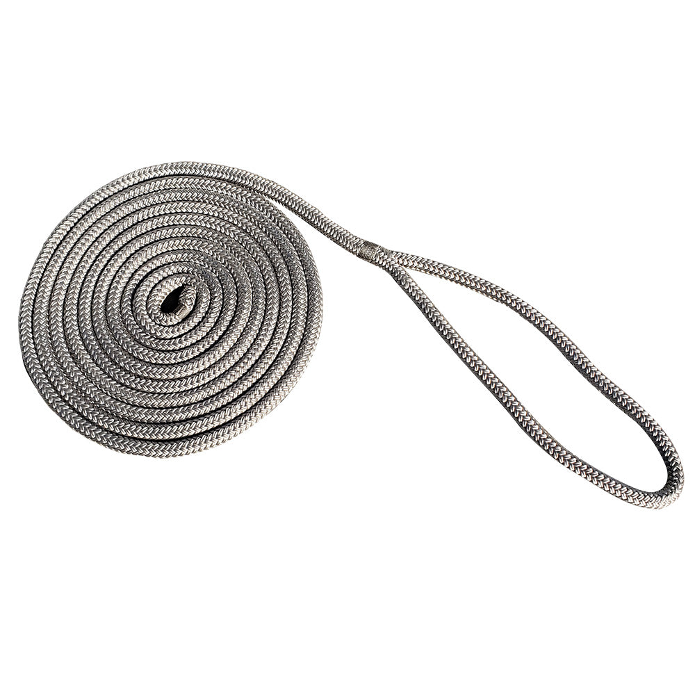 New England Rope 1/2&quot; x 25 Nylon Double Braid Dock Line - Grey [5058-16-00025]