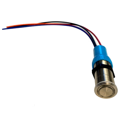 Bluewater 22mm Push Button Switch - Off/On Contact - Blue/Red LED - 1&