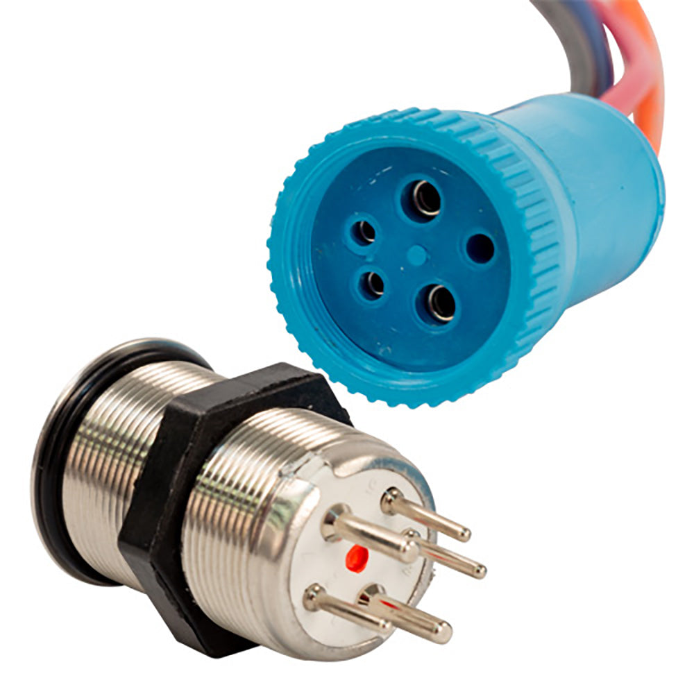 Bluewater 22mm Push Button Switch - Off/On Contact - Blue/Red LED - 1&