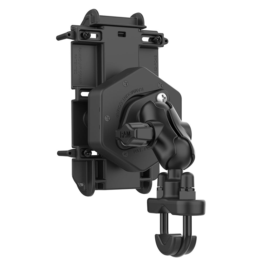 RAM Mount RAM Quick-Grip XL Phone Mount w/Vibe-Safe  U-Bolt Base - Short [RAM-B-149Z-A-PD4-462]