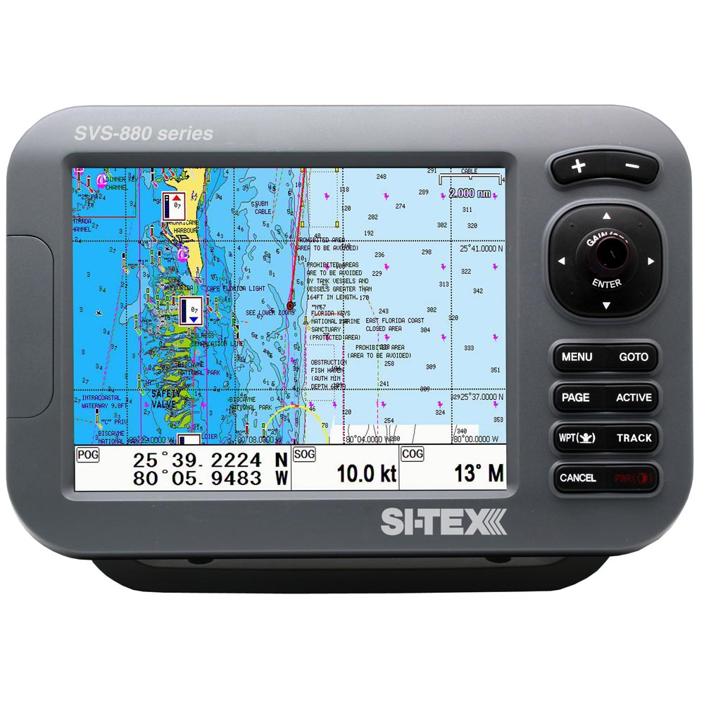 SI-TEX Standalone 8&quot; Chartplotter System w/Color LCD, Internal  External GPS Antenna  C-MAP 4D Card [SVS-880CE+]