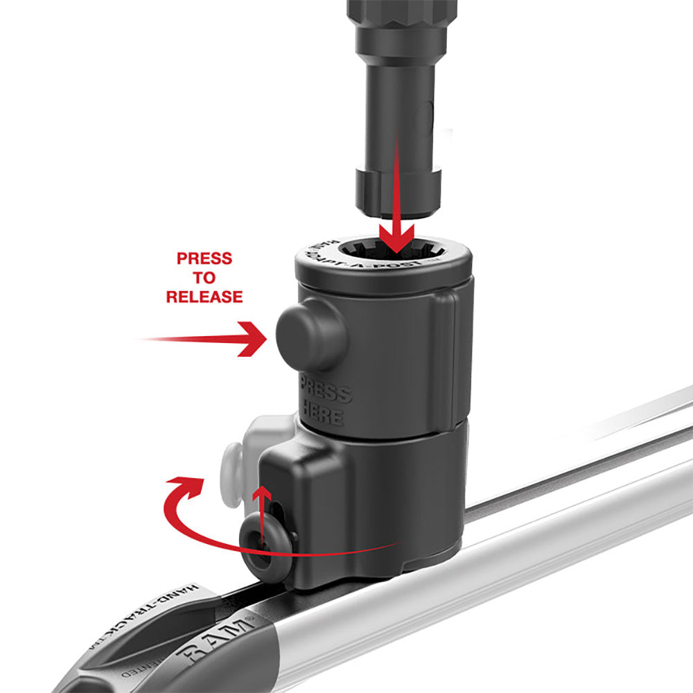 RAM Mount RAM Tube Jr. Holder w/Universal Adapt-A-Post Track Base - 6&quot; Post [RAP-390-AAPUTU]