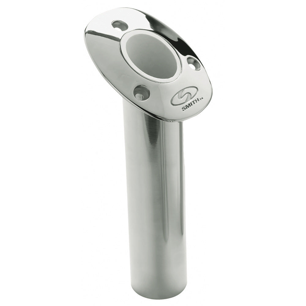 C.E. Smith Flush Mount Rod Holder - 30 Degree  9&quot; Depth - Stainless Steel - Cast Bottom - White Vinyl Liner [53672CA]