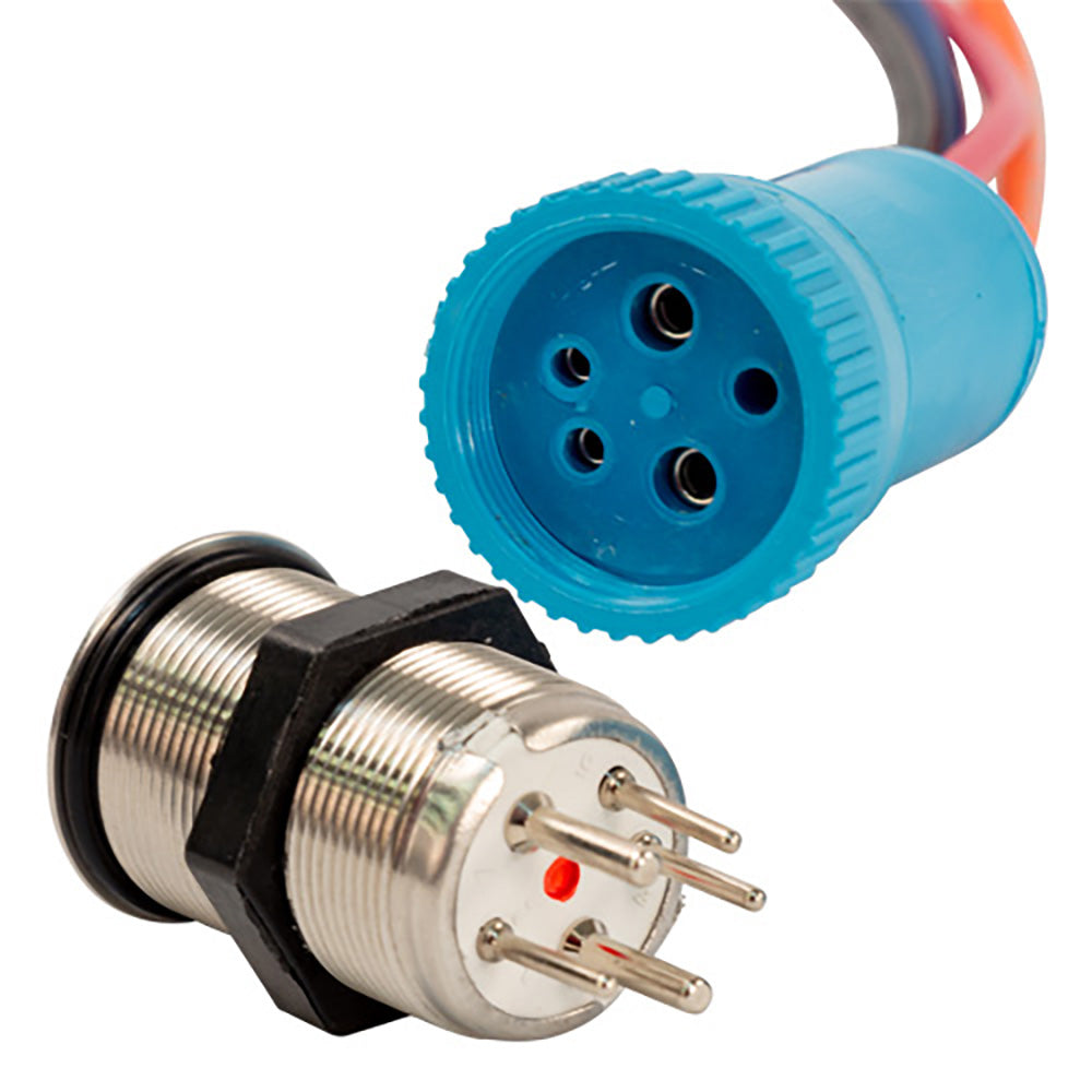 Bluewater 22mm Push Button Switch - Off/On Contact - Blue/Red LED - 4&