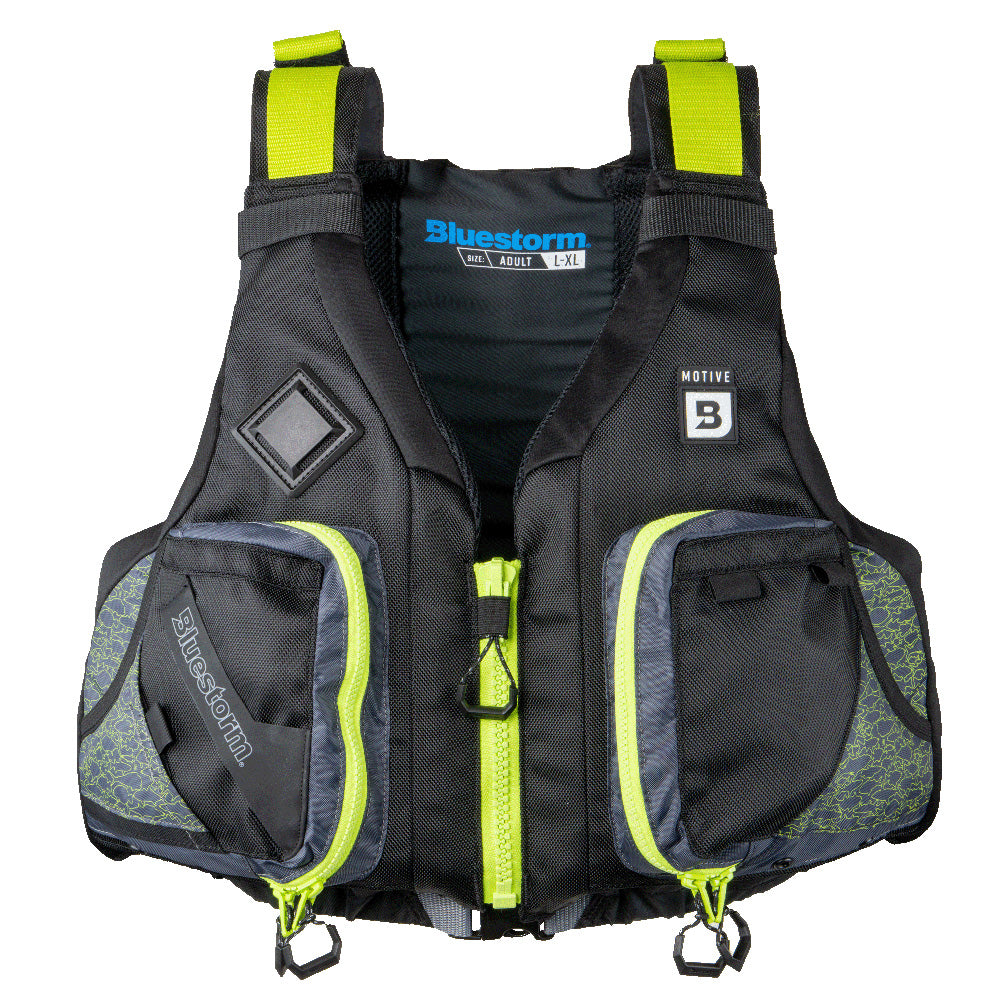 Bluestorm Motive Kayak Fishing Vest - Hi-Vis - S/M [BS-248-HVS-S/M]