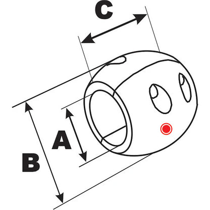 Performance Metals 1&quot; Streamlined Shaft Anode - Aluminum [C1000A]