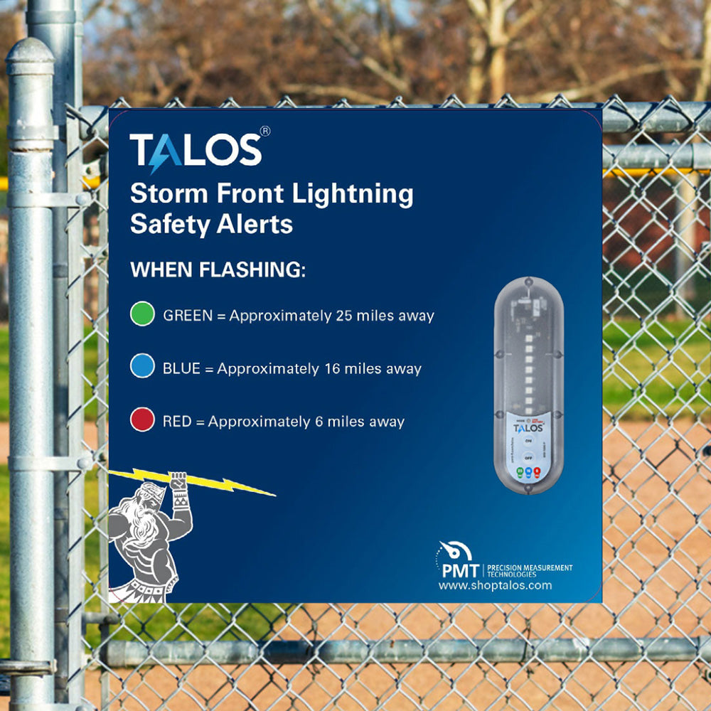 TALOS Standard Lightning Detector w/14&quot;x14&quot; Safety Information Sign [SFD-1414P-MTB]