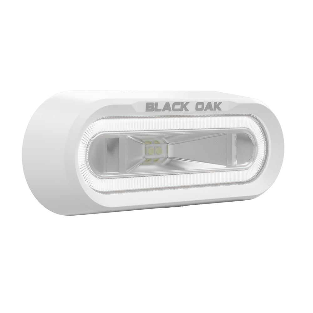 Black Oak Low Pro Off Road Spreader Light - Bracket Mount - White Housing - White LED [MLPS-W]