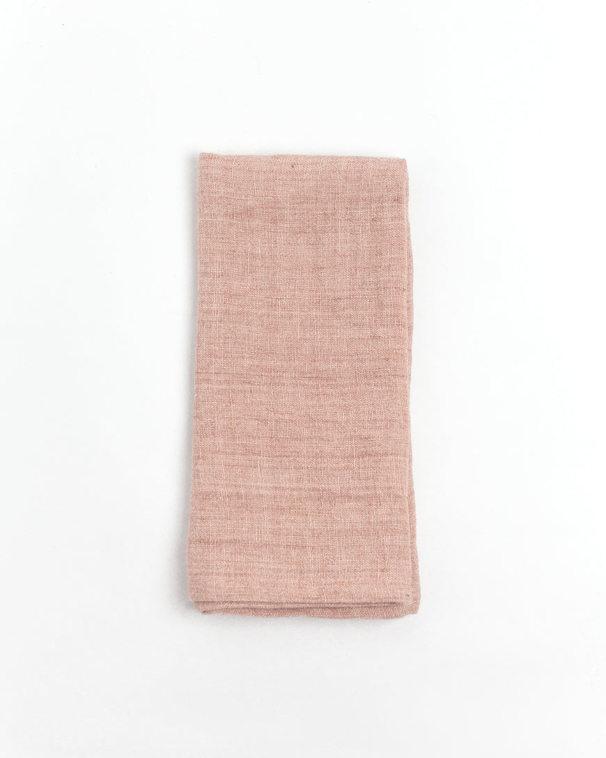 Stone Washed Linen Hemmed Dinner Napkins