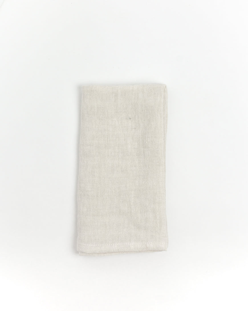 Stone Washed Linen Hemmed Dinner Napkins