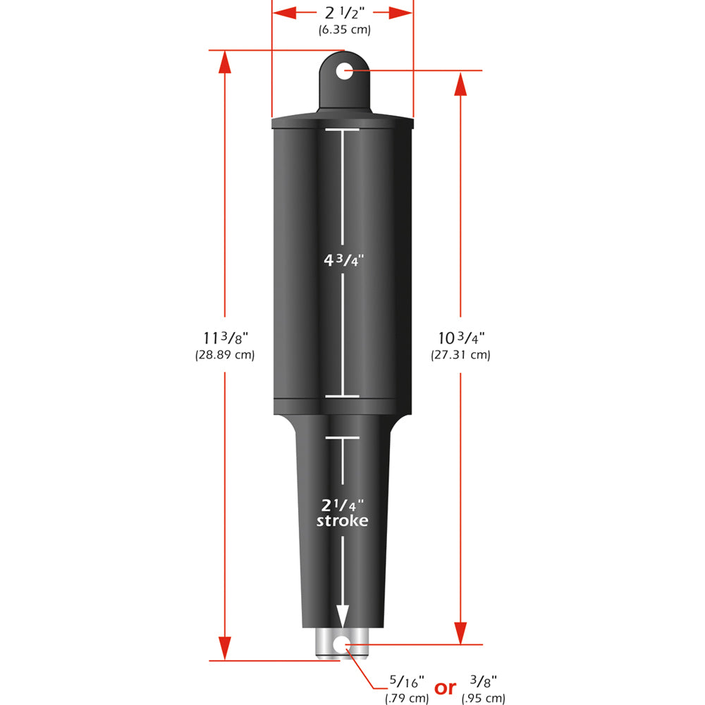 Lenco 101XD Extreme Duty Actuator - 12V - 2 1/4&quot; Stroke - 3/8&quot; Hardware [15056-001]