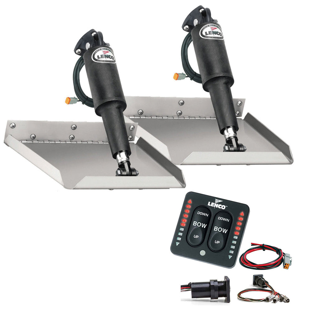 Lenco 12&quot; x 12&quot; Edgemount Trim Tab Kit w/LED Indicator Switch Kit 12V [15110-103]