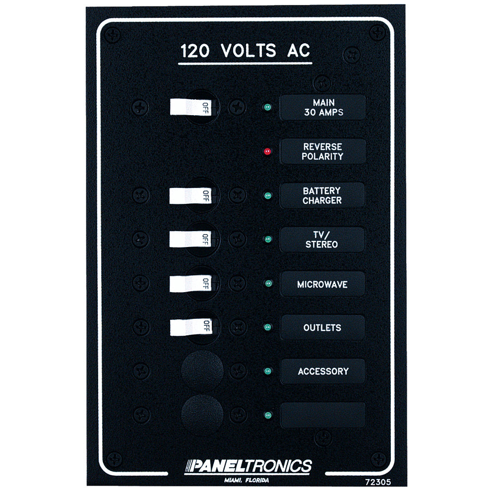 Paneltronics Standard AC 6 Position Breaker Panel &amp; Main w/LEDs [9972305B]