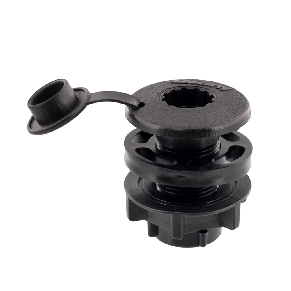 Scotty Compact Threaded Round Deck Mount [444-BK] - 0