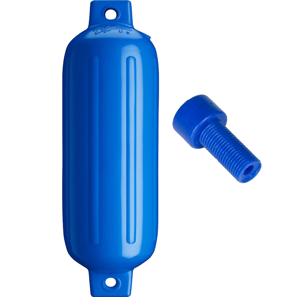 Polyform G-4 Twin Eye Fender 6.5" x 22" - Blue w/Adapter [G-4-BLUE]