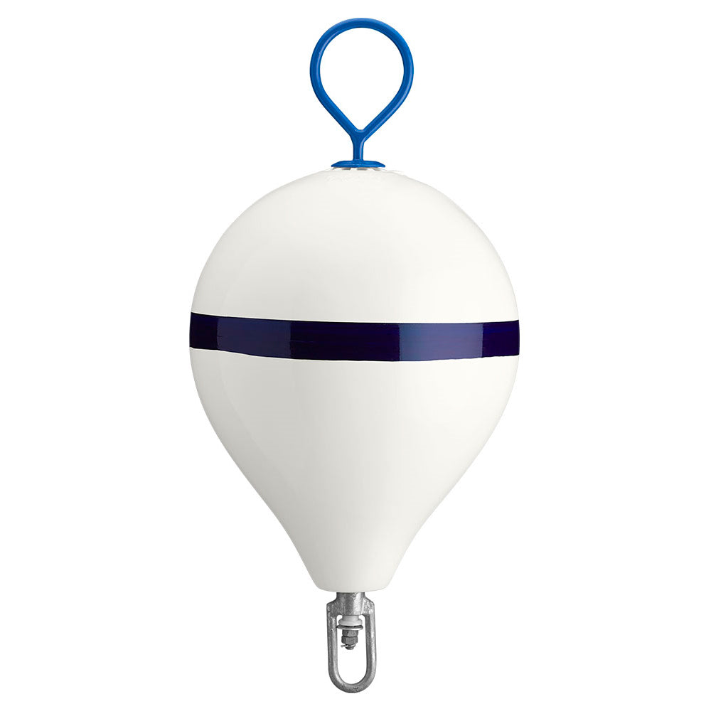 Polyform 17&quot; CM Mooring Buoy w/Steel Iron - White Blue Stripe [CM-3 WH-STR]