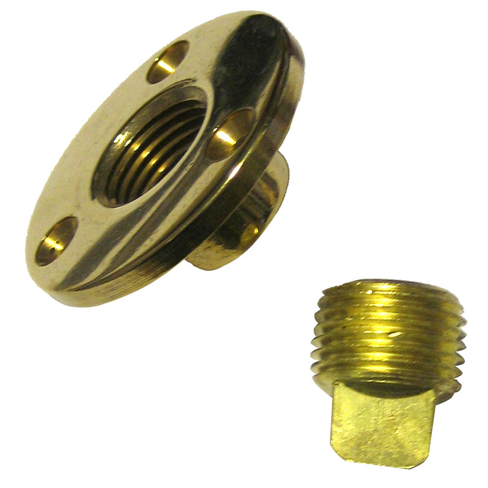 Perko Garboard Drain &amp; Drain Plug Assy Cast Bronze/Brass MADE IN THE USA [0714DP1PLB]