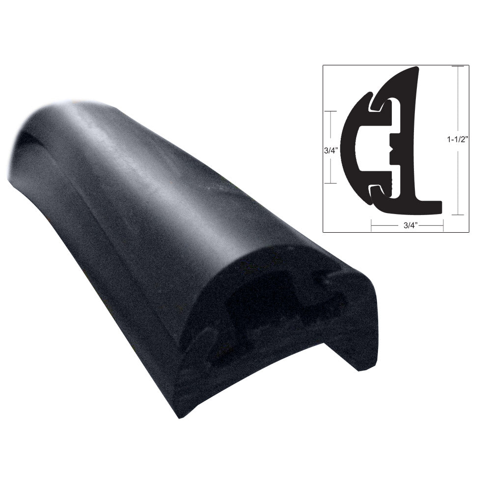 TACO Semi-Rigid Rub Rail Kit - Black w/Black Insert - 50&