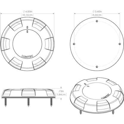 Lumitec Aurora LED Dome Light - White Finish - White/Red Dimming [101076]