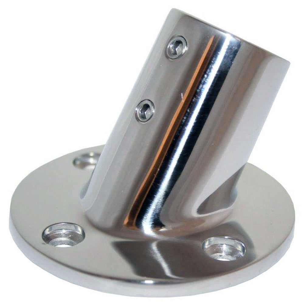 Whitecap &quot; O.D. 60 Degree Round Base SS Rail Fitting [6040C]