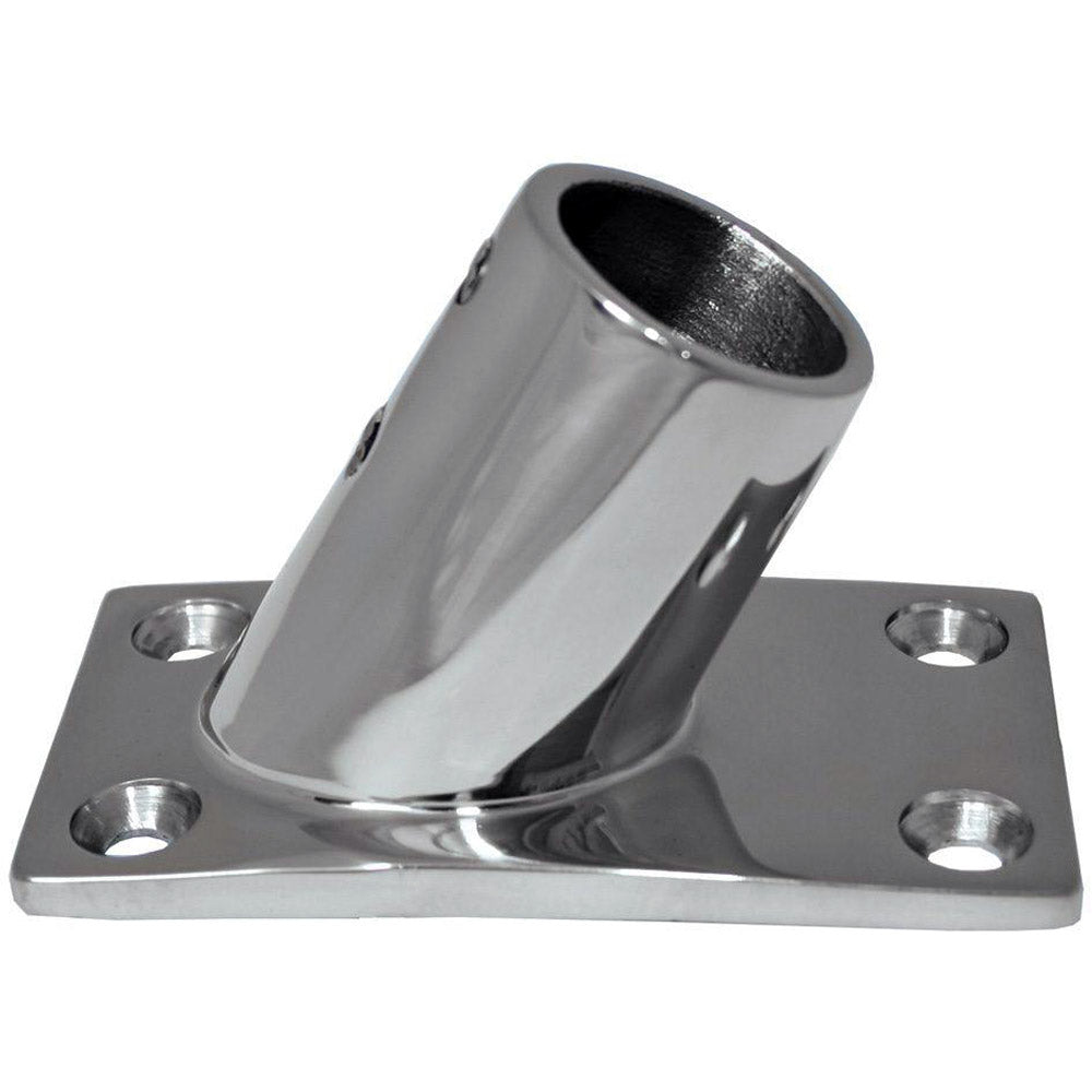 Whitecap &quot; O.D. 60 Degree Rectangle Base SS Rail Fitting [6042C]