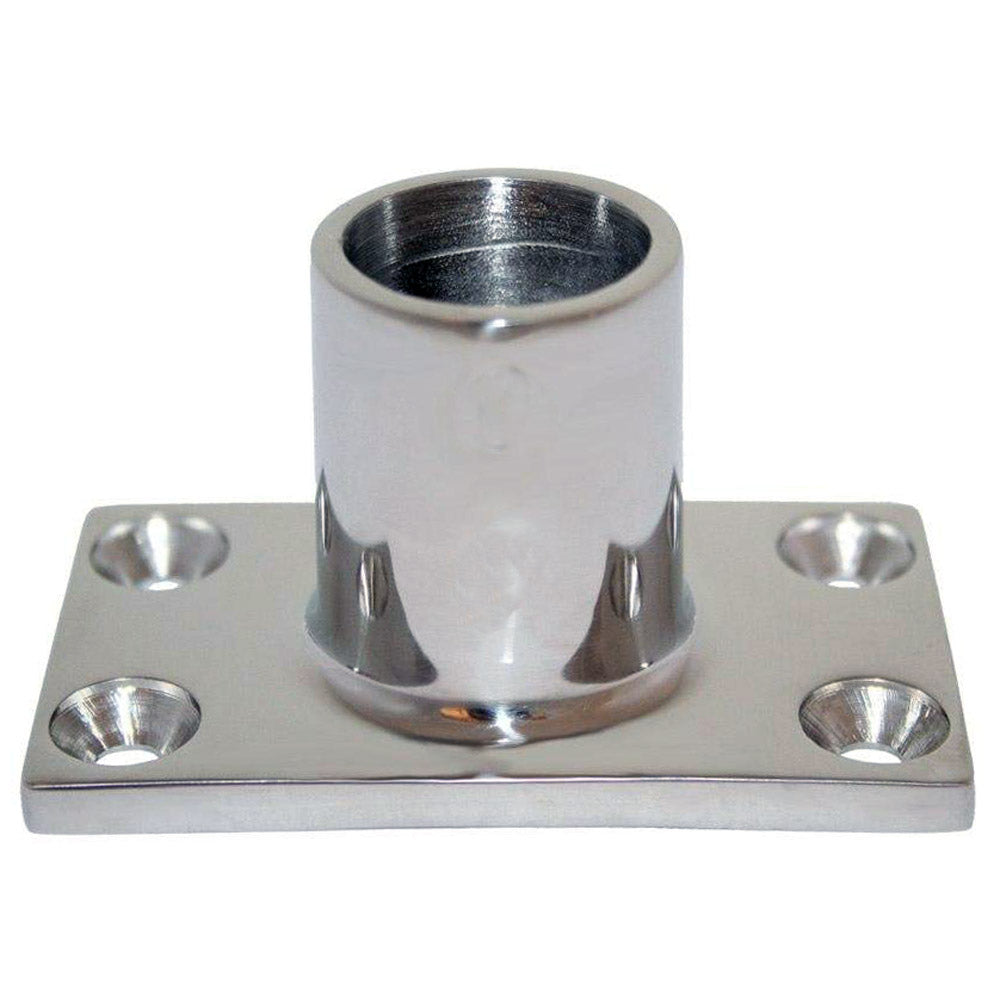 Whitecap &quot; O.D. 90 Degree Rectangle Base SS Rail Fitting [6041C]