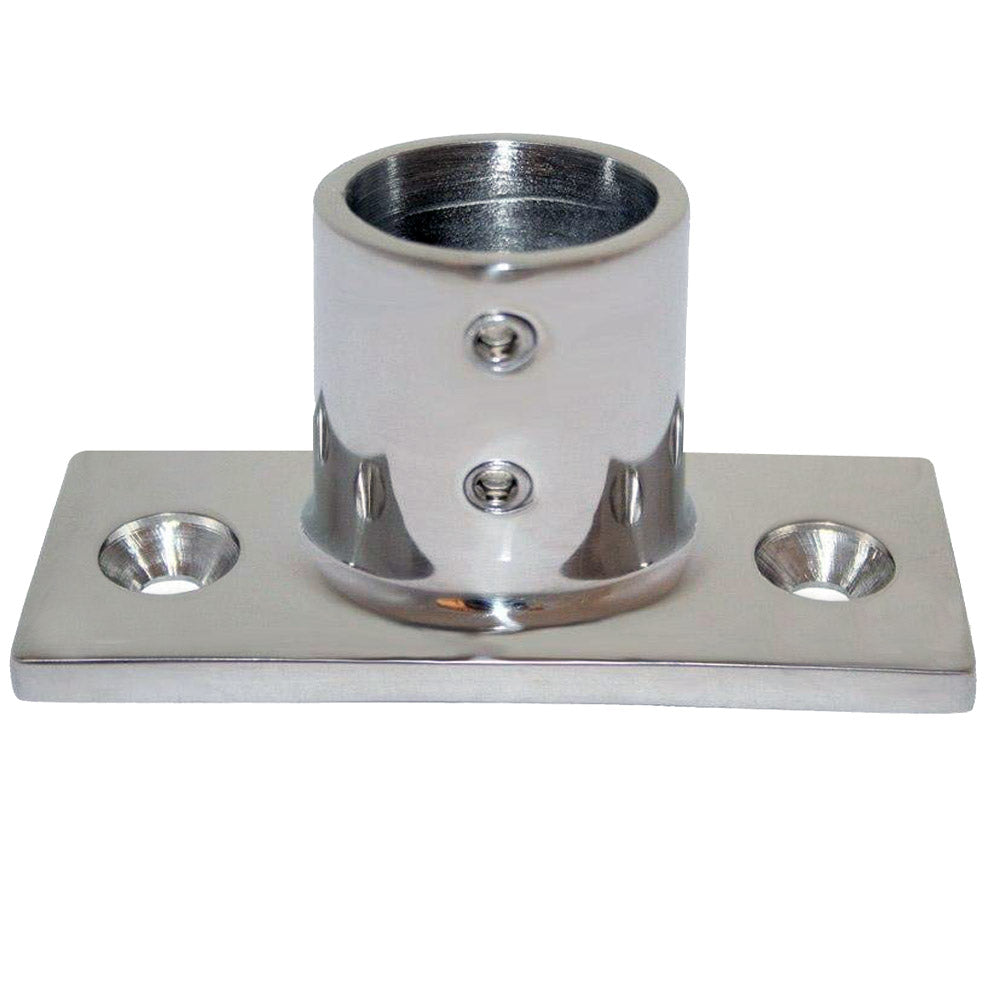 Whitecap 1&quot; O.D. 90 Degree 2-Hole Rectangle Base SS Rail Fitting [6195]