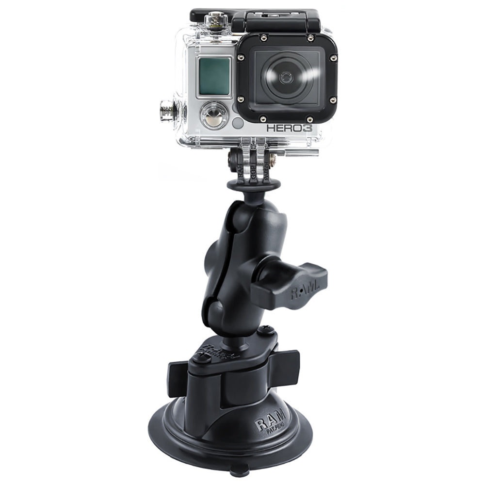 RAM Mount GoPro Hero Short Arm Suction Cup Mount [RAM-B-166-A-GOP1U] - 0