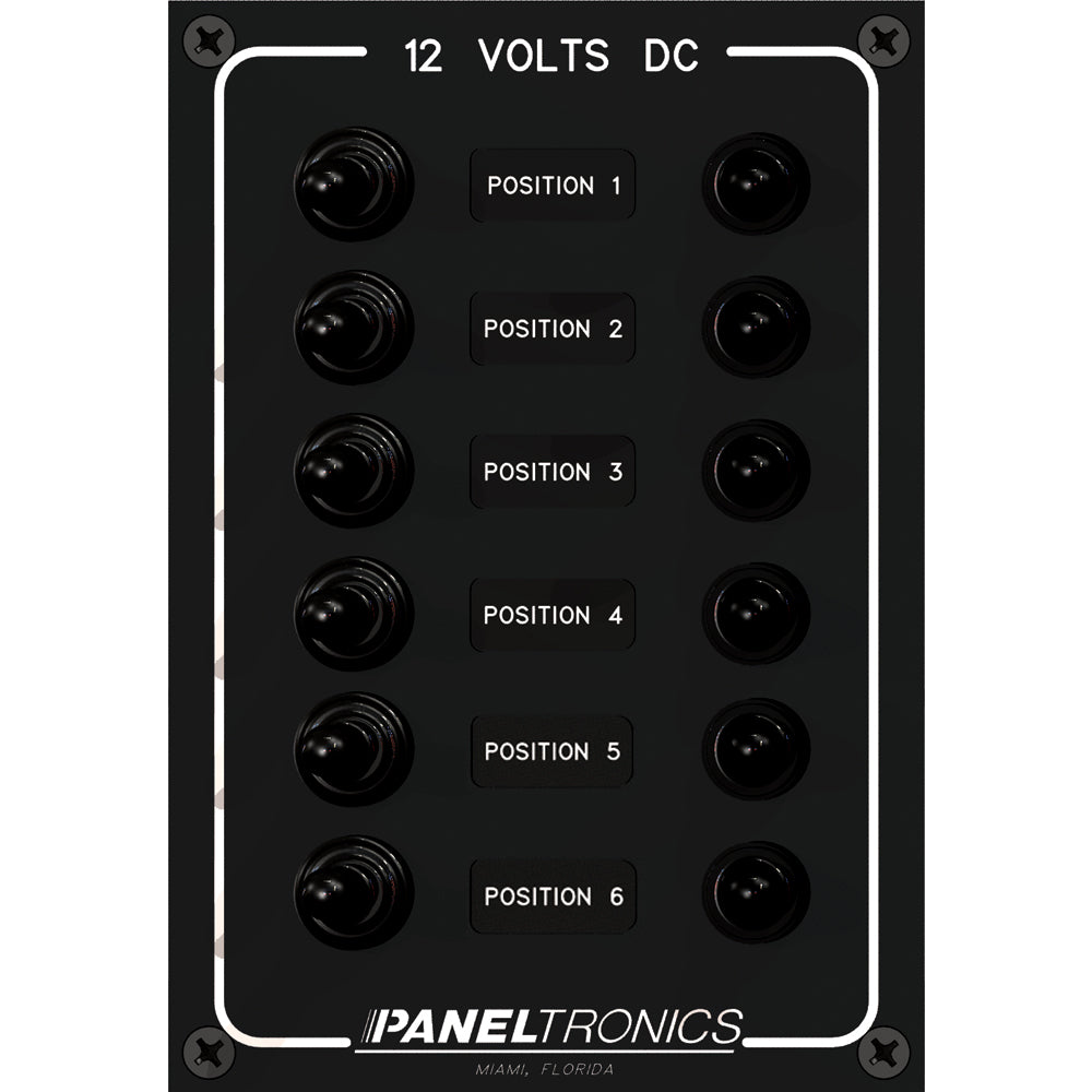 Paneltronics Waterproof Panel - DC 6-Position Toggle Switch &amp; Circuit Breaker [9960016B]