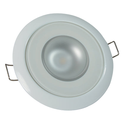 Lumitec Mirage - Flush Mount Down Light - Glass Finish/White Bezel - 2-Color White/Blue Dimming [113121]