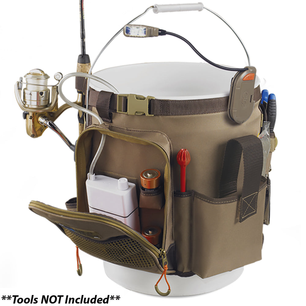 Wild River RIGGER 5 Gallon Bucket Organizer w/Light, Plier Holder &amp; Retractable Lanyard [WL3506]