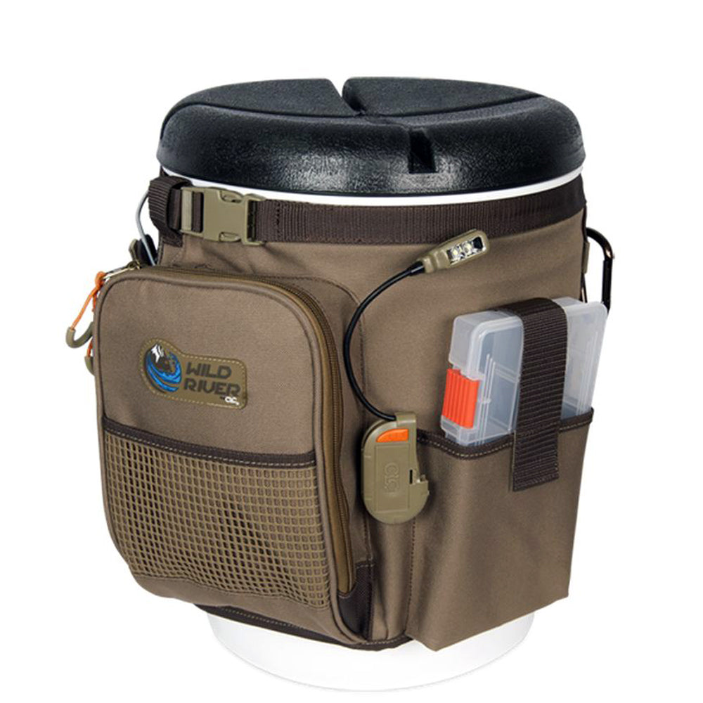 Wild River RIGGER 5 Gallon Bucket Organizer w/Lights, Plier Holder &amp; Lanyard, 2 PT3500 Trays &amp; Bucket w/Seat [WT3507]