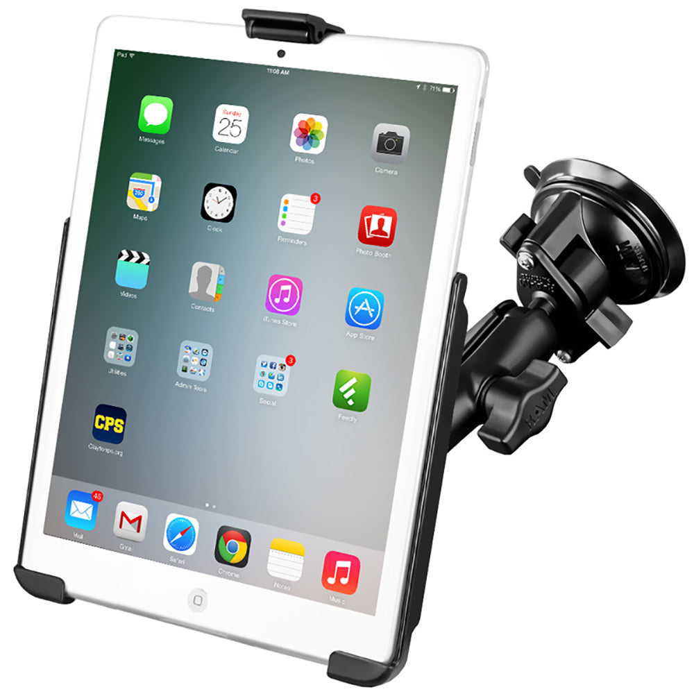 RAM Mount Suction Cup Mount w/Apple iPad mini EZ-ROLL&