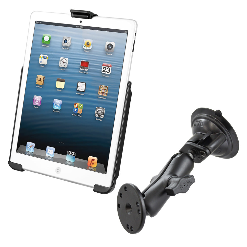 RAM Mount Suction Cup Mount w/Apple iPad mini EZ-ROLL&