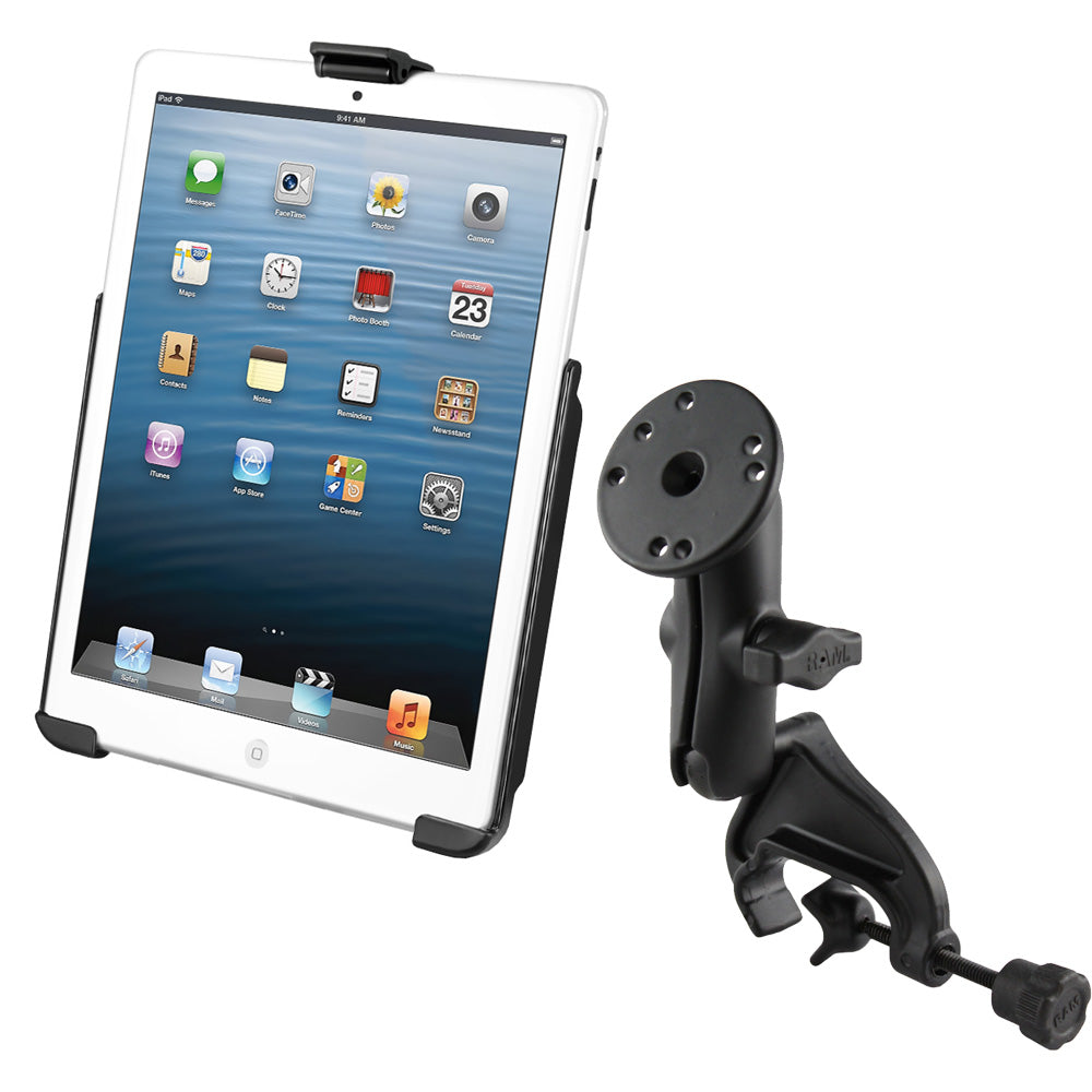 RAM Mount Yoke Clamp Mount w/Apple iPad mini EZ-ROLL&