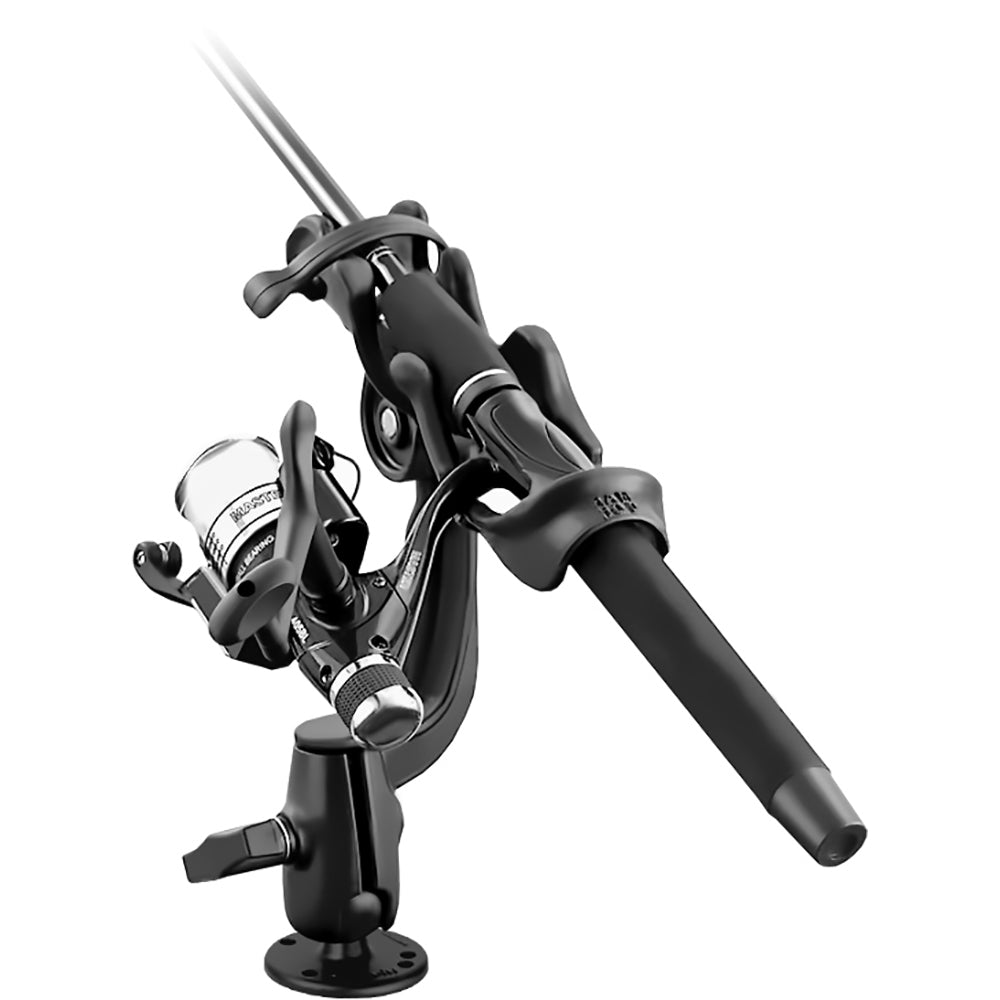 RAM Mount RAM-ROD 2000 Fishing Rod Holder w/RAM-ROD Revolution Ratchet/Socket System &amp; Round Flat Surface Base [RAM-114-RBU]