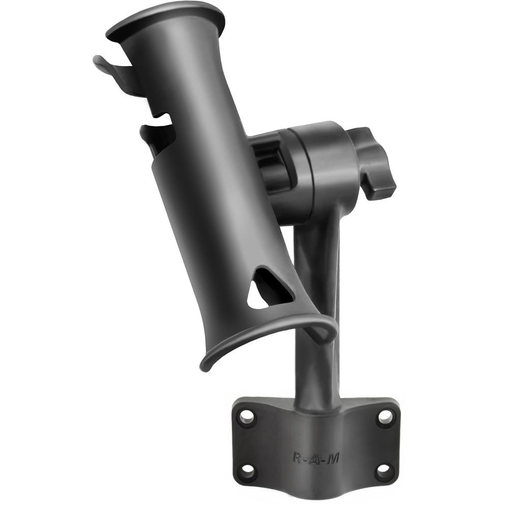 RAM Mount RAM Tube Jr. Fishing Rod Holder w/Standard 6" Length Post Spline & Bulkhead Mounting Base [RAP-390-BU] - 0