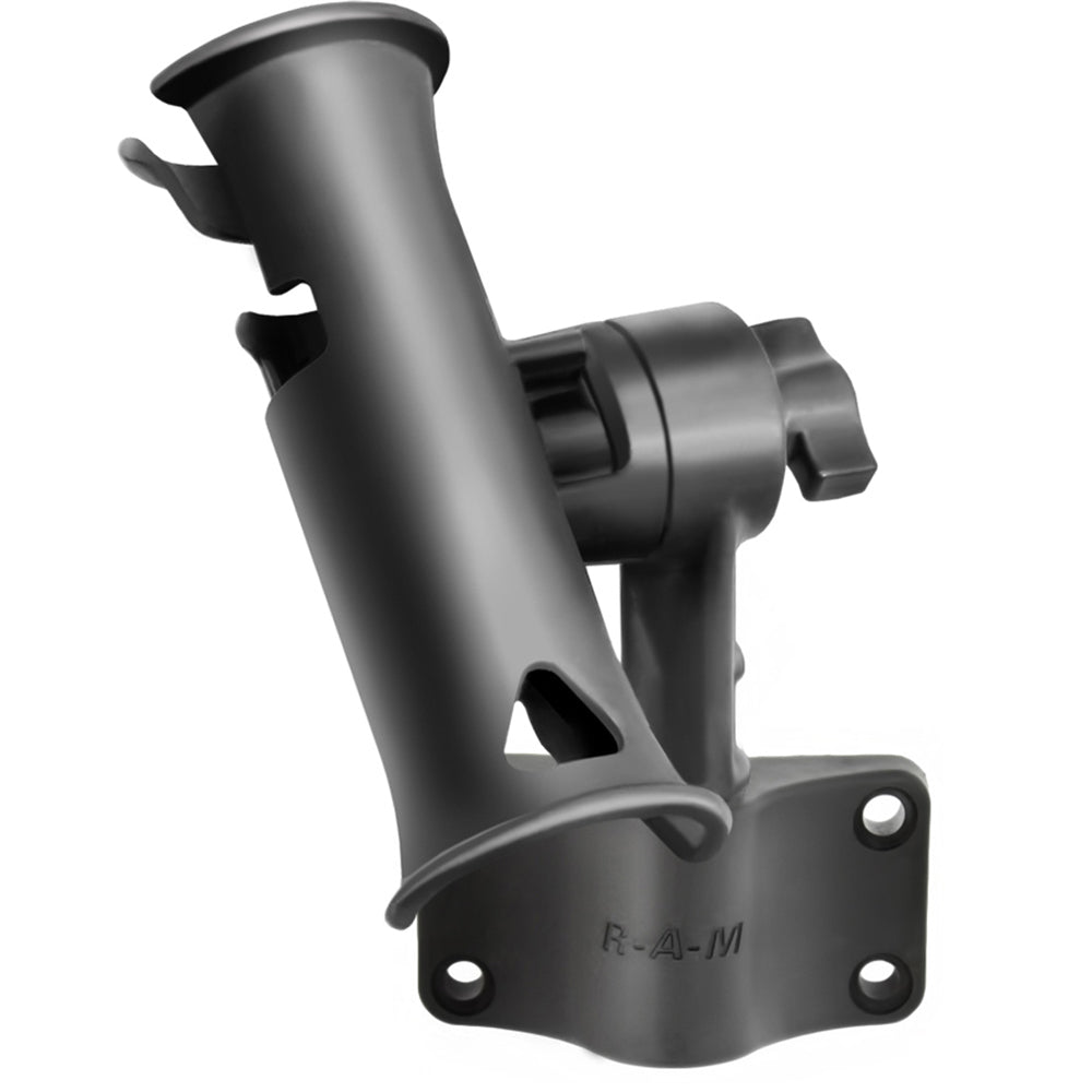 RAM Mount RAM Tube Jr. Fishing Rod Holder w/Short 4&quot; Length Post Spline &amp; Bulkhead Mounting Base [RAP-390-SBU]