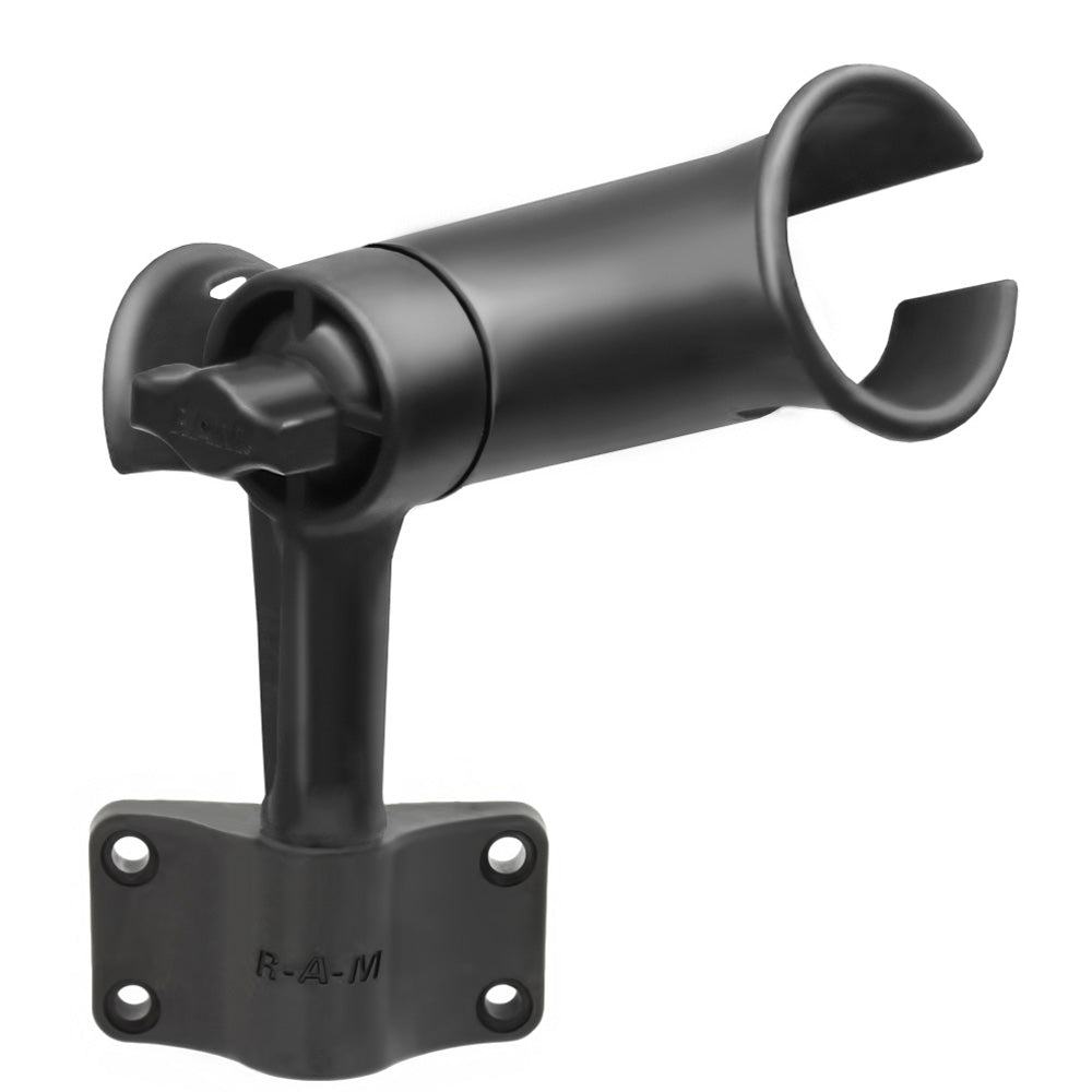 RAM Mount RAM Tube Jr. Fishing Rod Holder w/Short 4&quot; Length Post Spline &amp; Bulkhead Mounting Base [RAP-390-SBU]