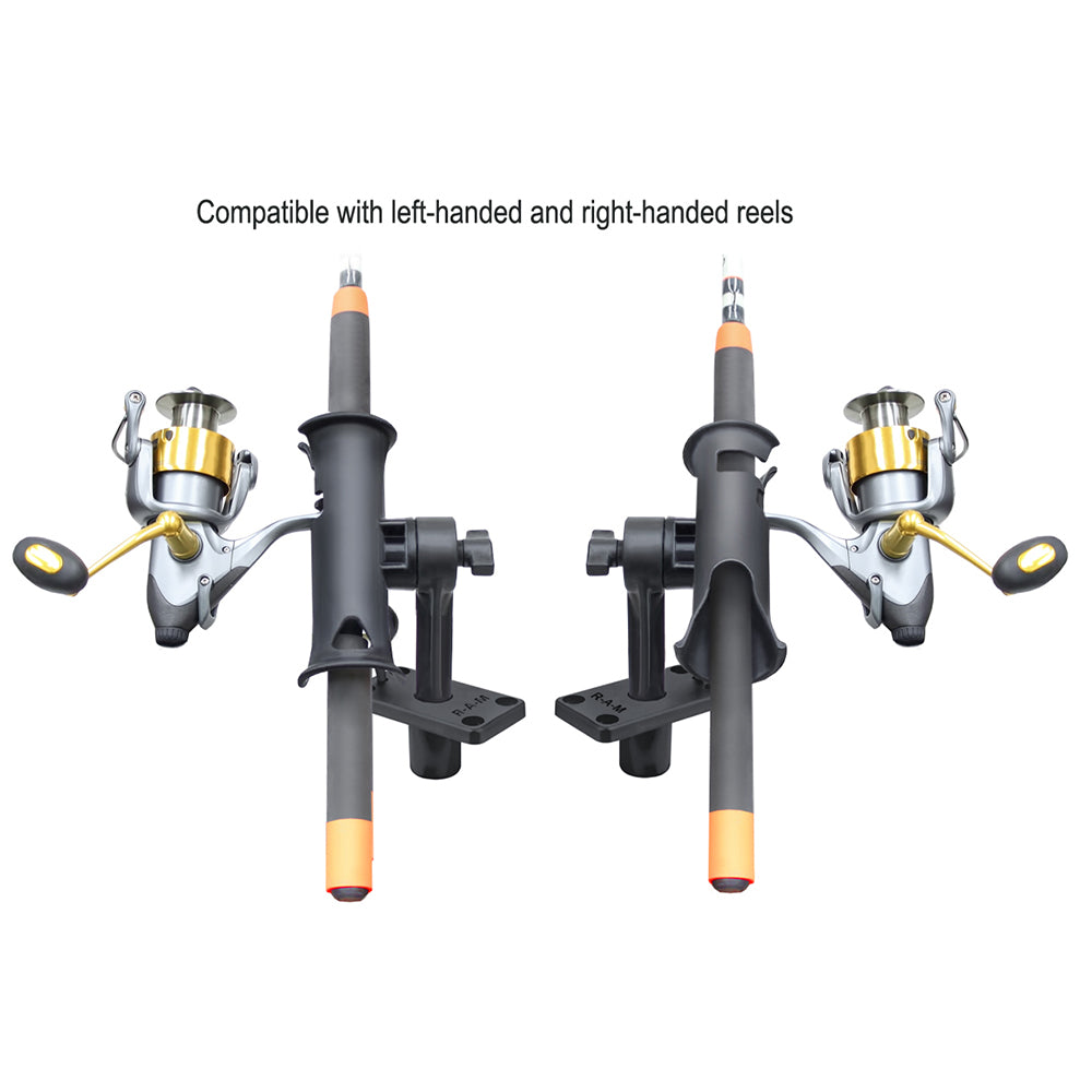 RAM Mount RAM Tube Jr. Rod Holder w/Short 4&quot; Length Post Spline &amp; Flush Mounting Base [RAP-390-SFU]