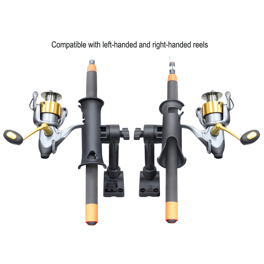 RAM Mount RAM Tube Jr. Fishing Rod Holder, Standard 4&quot; Length Post Spline &amp; Combo Bulkhead/Flat Surface Base w/Plunger [RAP-390-SBMPU]