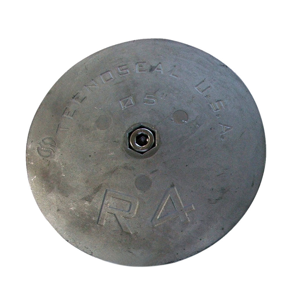 Tecnoseal R4 Rudder Anode - Zinc - 5&quot; Diameter x 5/8&quot; Thickness [R4]