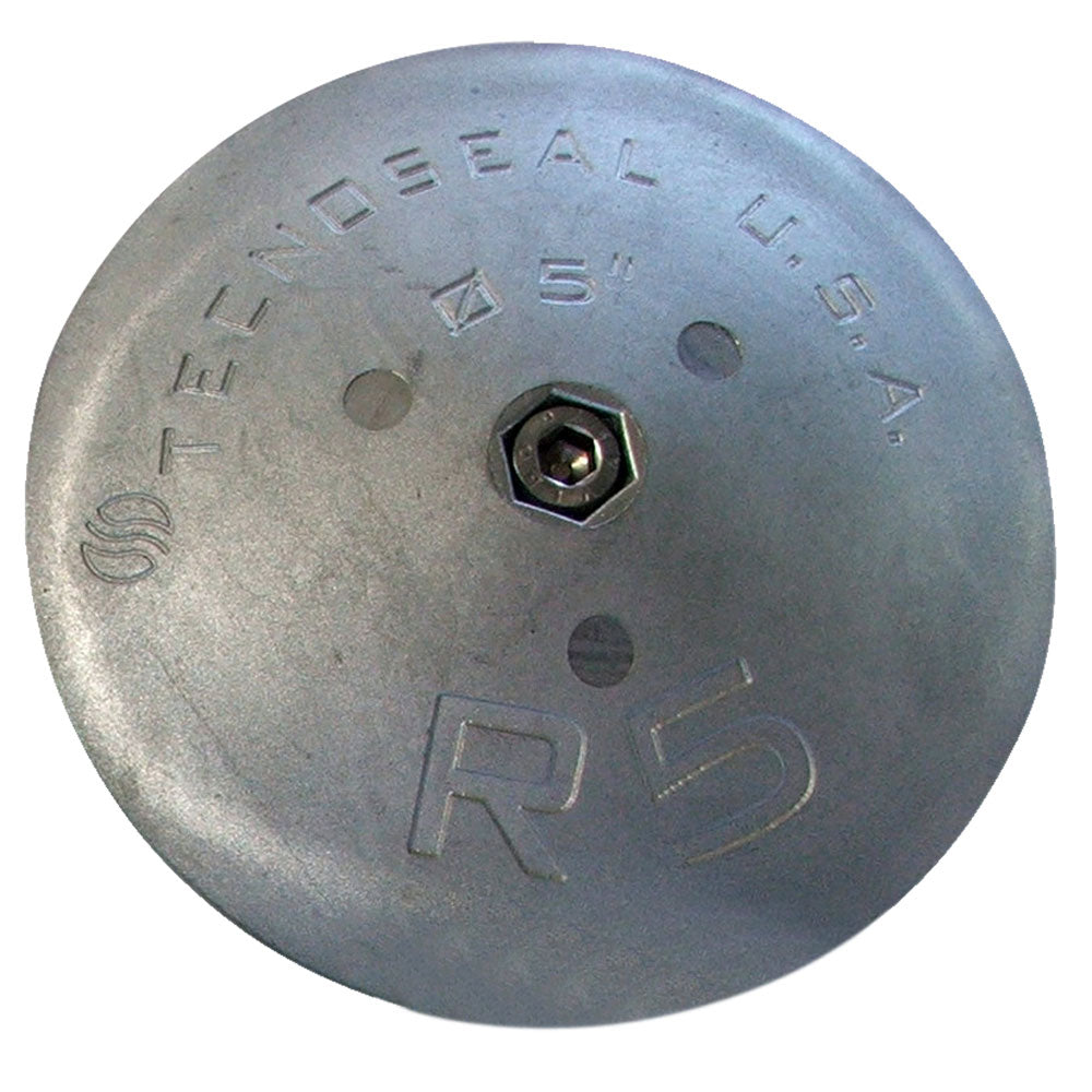 Tecnoseal R5 Rudder Anode - Zinc - 5&quot; Diameter x 7/8&quot; Thickness [R5]