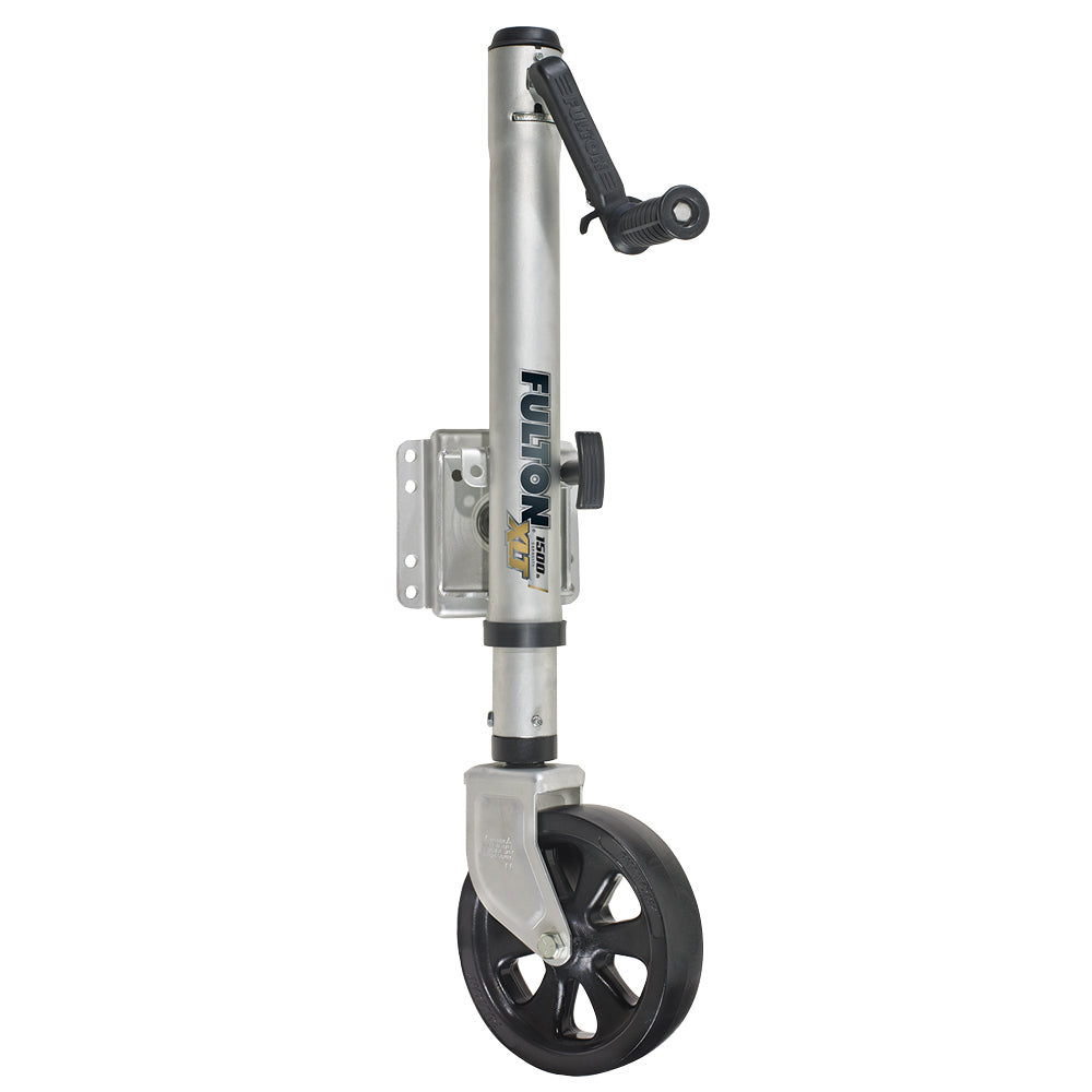 Fulton XLT 1500 lbs. Swing Away Bolt-On Jack w/12&quot; Travel &amp; 8&quot; Poly Wheel - Sharkskin Finish [141133]