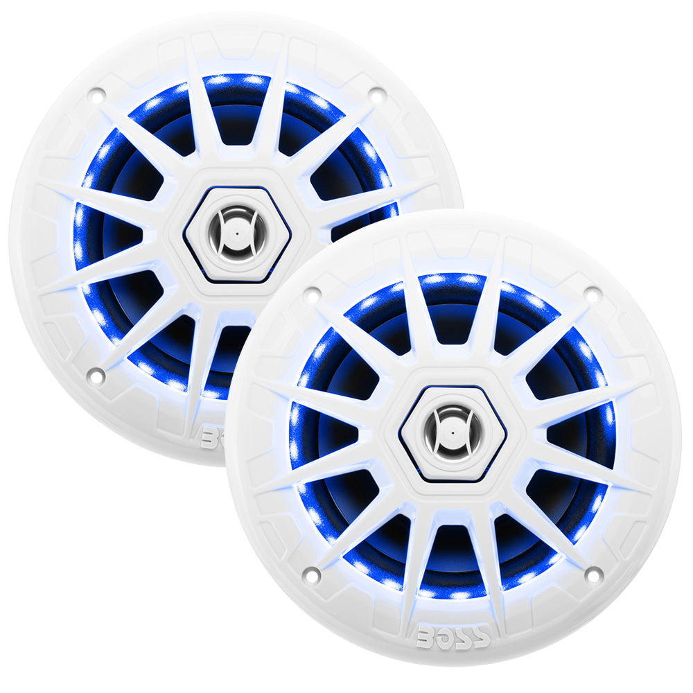 Boss Audio 6.5&quot; MRGB65 Speakers w/RGB Lighting - White - 200W [MRGB65]