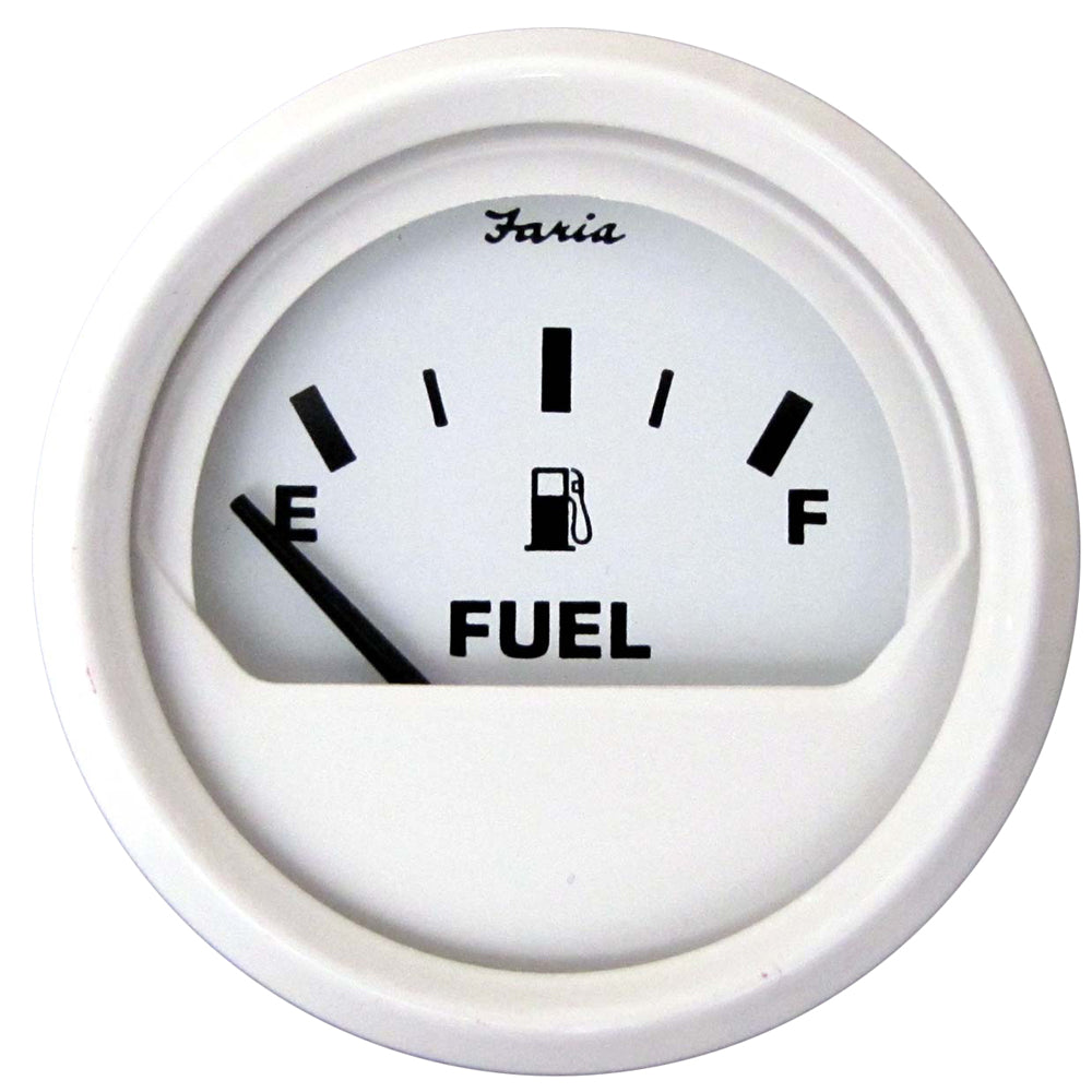 Faria Dress White 2&quot; Fuel Level Gauge (E-1/2-F) [13101]