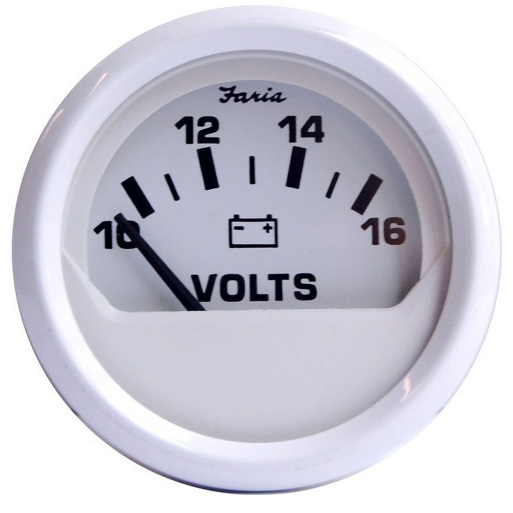 Faria Dress White 2&quot; Voltmeter (10-16 VDC) [13120]